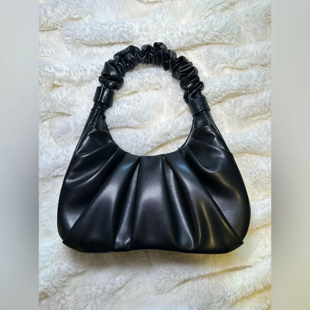 MMS Design Studio Black Ruched Bag - Picture 1 of 6